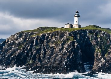 Flannan Isles mit Leuchtturm und Steilküste – Symbolbild