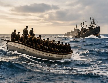 Rettungsboot auf See – Symbolbild zur Rettung nach Atlantis und Python