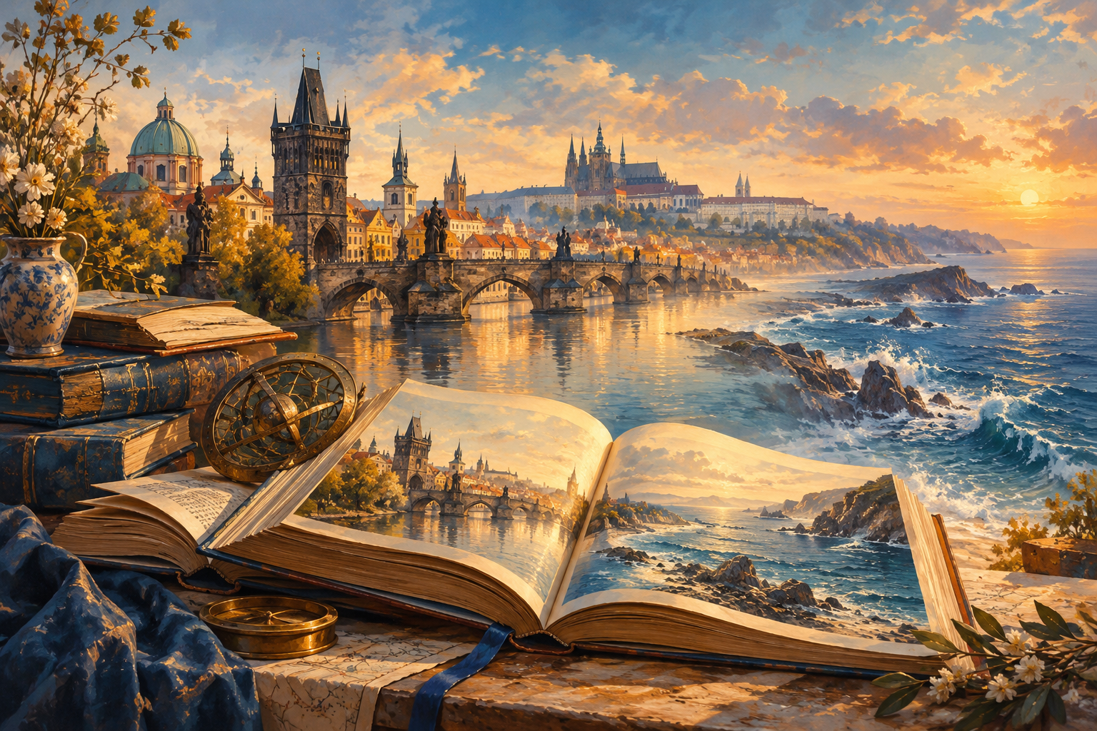 Ein Land an der Küste: Prag und Bücher mit einer imaginären Meeresküste